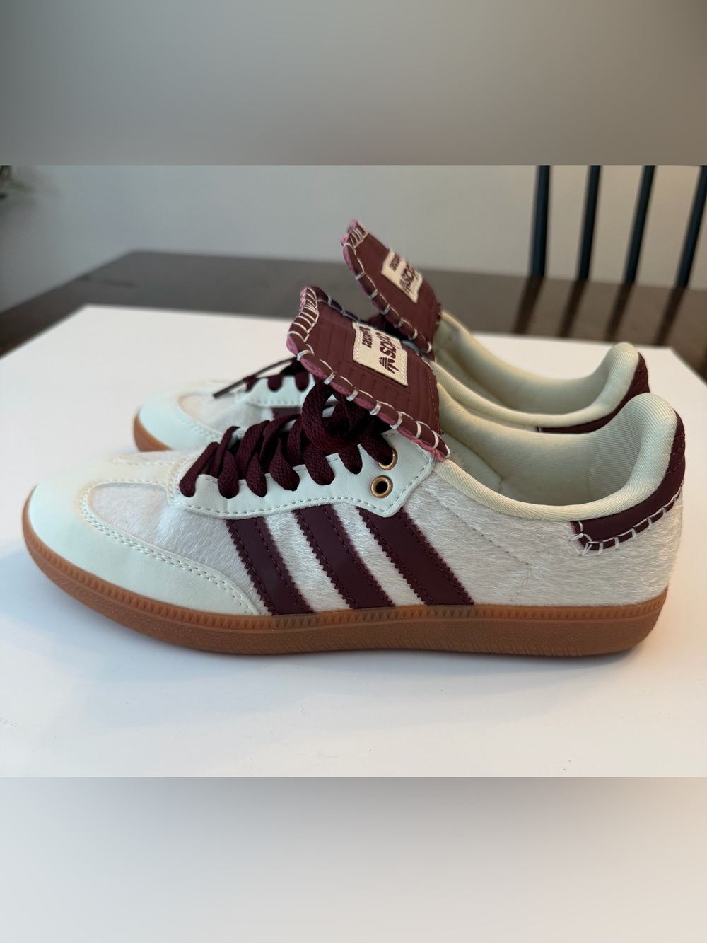 EUC! Wales Bonner x adidas Samba Pony 'Cream White', sz 6.5 (38FR) - Picture 6 of 14